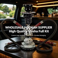 Ensemble de chicha en verre arabe avec 2 embouts et finition miroir