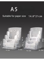Porte-brochures en plastique à double couche A4, présentoir de brochures en acrylique A4, support de brochure en acrylique