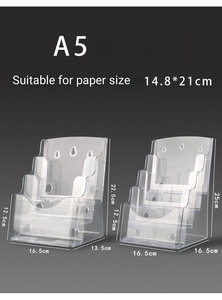 A4 이중층 플라스틱 브로셔 잡지 홀더 A4 아크릴 팜플렛 디스플레이 스탠드 아크릴 브로셔 홀더 - Product Image 6