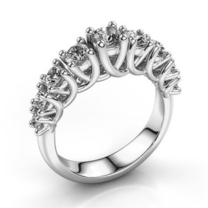Elegante anello a mezza fascia per donna, stile a punta, design scintillante con intarsi, gioielli alla moda per feste - Product Image 1