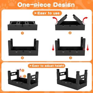 Pet malzemeleri 2 paslanmaz çelik köpek köpek maması kaseleri ile yükseltilmiş yemek kasesi yükseklik ayarlanabilir köpek çanak kase - Product Image 2