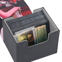 Boîte de rangement en cuir magnétique pour cartes à jouer, boîte de rangement personnalisée en cuir pour cartes à collectionner, boîte à cartes