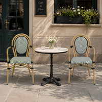 Chaise de jardin d'extérieur avec structure en alliage d'aluminium, chaise en tissu Teslin empilable, chaise de salle à manger pour café, restaurant, hôtel, mobilier