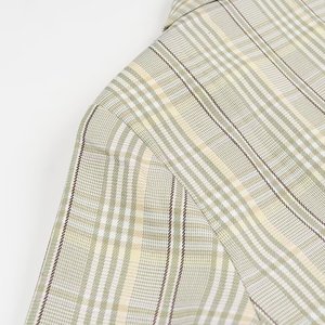 Camicia a Quadri con Colletto Dentellato, Doppiopetto, Maniche Lunghe, Casual e alla Moda per Donne - Product Image 4