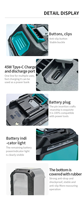 Batterie au lithium solide de remplacement 18V 5Ah avec indicateur LED latéral, 500 cycles, coque ABS+PC pour outils de perçage sans fil
