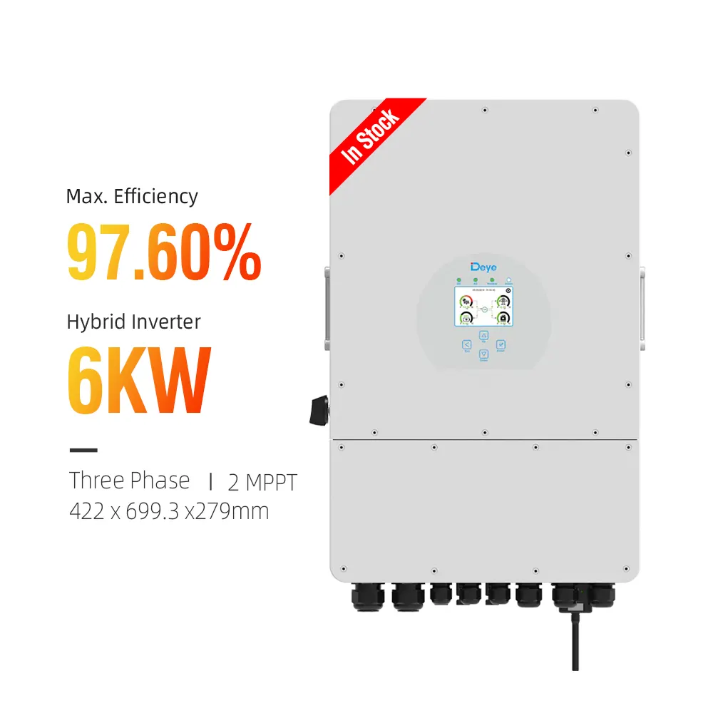 Deye SUN-5/6/8/10/12K-SG04LP3 onduleur solaire hybride triphasé 2 mppt 6kw 8kw 12kw