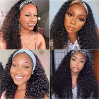 Penjualan Terbaik wig ikat kepala keriting beberapa warna mode sintetis pembungkus kepala wig keriting untuk penggunaan sehari-hari wanita