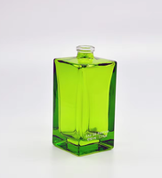 Flacon de parfum vide en verre vert rectangulaire de 50 ml, conception ODM OEM