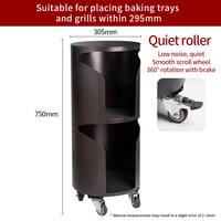 Roulotte de refroidissement commerciale pour barbecue, en acier laminé à froid, à deux niveaux, avec grille de cuisson, pour 295 mm