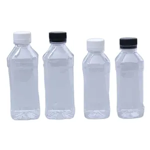 8 oz 16 oz 330 ml bebida bpa suco livre claro plástico vazio pet quadrado juicer recipientes bebidas garrafas para bebida suco