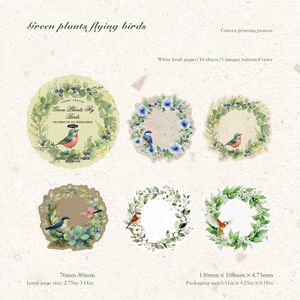 10 Stickers Per Pack Forest All Things Series Embossed Raised Self-adhesive Printed <b>Scrapbook</b> Vintage Wreath Designs Holiday - Product Image 6