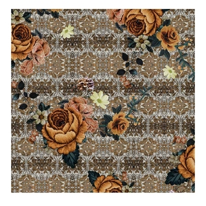 Vendita calda poliestere <span class=keywords><strong>crepe</strong></span> chiffon terra fiore rosa design per abito moda donna tessuto - Product Image 4