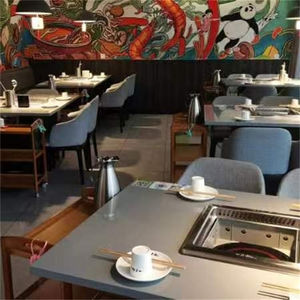 Mesa de olla caliente sin humo Hanbo, mesa de olla caliente de mármol, mesa de olla caliente comercial con certificación CE - Product Image 4