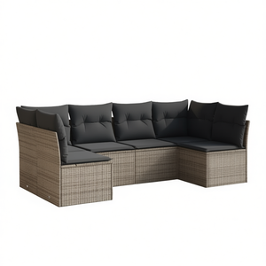 <b>Garden</b> <b>Sofa</b> Set Dark Grey Outdoor Wicker Sectional Furniture - Product Image 1