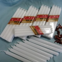 Bougies de veille religieuses catholiques blanches, 30 ou 65 pièces, prix usine, en cire de paraffine, bâtonnets coniques pour la maison, les dîners et les mariages