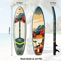 Planche à pagaie gonflable haut de gamme 11 pieds x 33 pouces avec coussin de pont crème et pompe à aileron, SUP BLUEWAYS Scenic Wilderness pour les aventures en plein air