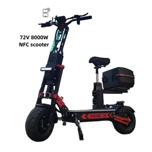 dropshipping NFC/密码启动电动踏板车8000W 75mph双电机可折叠电动踏板车液压阻尼