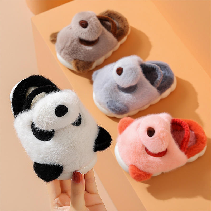 Children's Cotton slippers Boys and Girls Winter Soft Soled Baby Panda Plush slippers