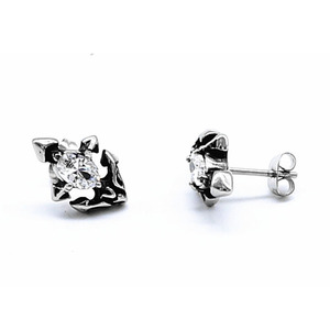 Yunnique – boucles d'oreilles en acier inoxydable 316, serti de griffes, noir et blanc, bijoux à la mode, cadeau - Product Image 4