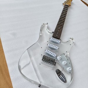 Guitare en verre acrylique transparent, manche en érable de haute qualité, sans LED - Product Image 1