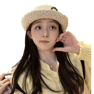 Selected Lambswool Bucket <b>Hat</b> For Women Winter <b>Warm</b> Knitted Fisherman <b>Hat</b> With Sweet Bow Japan And Korean Style Fleece Adult - Product Image 5