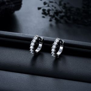 Pendientes de Aro Hipoalergénicos con Cristales de Zirconia para Hombre, Pendientes de Aro Redondos Románticos de Lujo, Joyería Fina para Fiestas - Product Image 5
