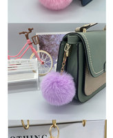 2025 Offre Spéciale pas cher personnalisé Style Simple moelleux mignon 8cm fausse fourrure Pom Pom boule de fourrure porte-clés