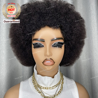 Perruques Courtes Pixie Afro Frisées en Cheveux Humains, Perruque Bob Courte Entièrement Faite à la Machine, 100% Cheveux Humains, Pas Chères, Sans Lacet, pour Femmes Noires