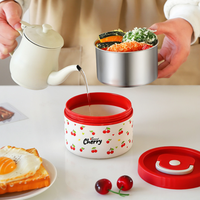 Boîte à lunch thermique portable en acier inoxydable 304, résistante aux micro-ondes, hermétique, pour le bureau