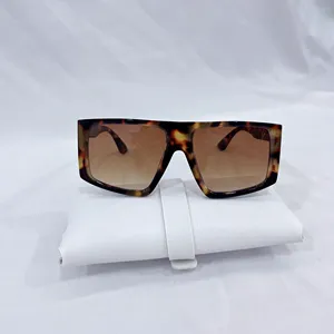 2024 Custom Trend Retro Tortoiseshell Sunglasses Big Frame UV400 Men's And Women's Magazine Show Personality Shades