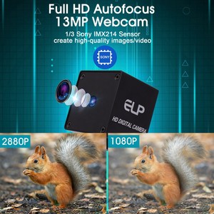 Elp độ nét cao 13MP IMX214 FHD PC Webcam 2880P 2160p không có biến dạng tự động lấy nét USB âm thanh cuộc họp máy ảnh cho hội nghị video - Product Image 4