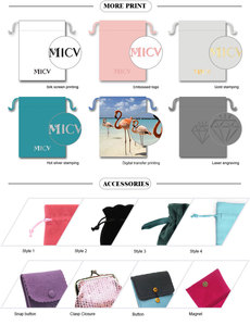 Biểu Tượng Tùy Chỉnh Màn Hình In Ấn Logo Mềm Nhung Trắng Pouch Bao Bì Nhung Pouch Cho Túi Xách Giày Quần Áo Túi Bụi - Product Image 6