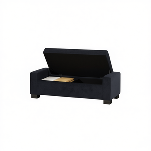 Panca Ottomana Rettangolare 50 Pollici in Tessuto con Coperchio a Cerniera e Vano Contenitore Nascosto per Soggiorno, Camera da Letto, Ingresso - Design Moderno - Product Image 1