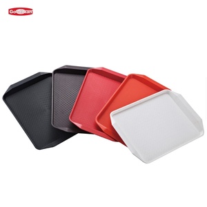 Venta al por mayor de bandejas rectangulares de plástico para servir comida rápida con asas - Product Image 1