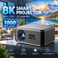Projecteur 1080p 4K Android Smart Wifi Android TV Mise au point automatique Correction automatique de la distorsion trapézoïdale Cinéma à domicile en plein air Télévision numérique DVB-T2