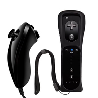 Manette de jeu 2 en 1, télécommande, joystick, Motion Plus intégré, Nunchaku pour Wii/Wii U, sans fil 2,4 GHz, moteur de vibration, plastique ABS