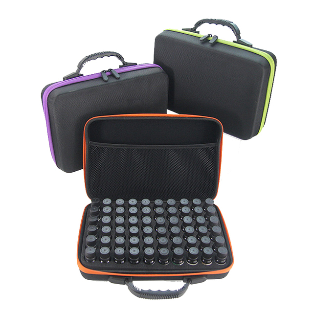 OEM Pu Leather EVA Hard Shell Waterproof Custom Medical & Essential Oil Bottle Organizer Travel Storage Case