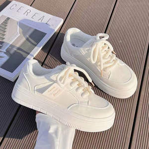 Zapatos para Caminar Retro con Cordones Blancos de Nuevo Estilo para Damas, Diseño Único, Marca BaiHu, Parte Superior de PU, para Primavera, Verano, Otoño e Invierno - Product Image 4