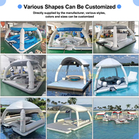 Quai flottant gonflable en gros de l'eau Plate-forme d'île gonflable durable Hôtel commercial Natation Matériau en PVC Utilisation extérieure