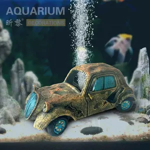 Snelle Levering Aquarium Accessoires Hars Boot Ornamenten Met Waskolf Voor Aquarium Decoratie