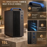 Komputer Desktop Mini Hemat Ruang 15L Tower PC Hygon 3350 8 Core 8GB 512GB NVMe SSD 2GB Grafis Khusus 23.8 Inch