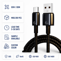 Câble USB Type C tressé en nylon personnalisé en gros, câble de charge rapide et de transfert de données, en alliage d'aluminium durable pour téléphone, tablette, Android