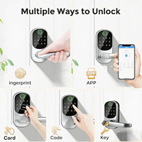 Serrure Intelligente TTlock en Métal pour Porte avec Trou de Clé Caché, Code Carte, Cloud, Alliage d'Aluminium, Tuya WiFi, Empreinte Digitale, Serrure à Levier Intelligente