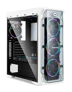 Segotep ATX Black Mid Tower PC Gaming Computer Case USB 3.0 Ports Graphics Card Vertical Mounting with Tempered Cabinet