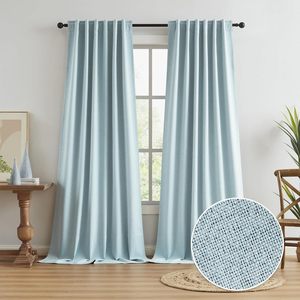 XinLan Vente en gros de rideaux occultants pour chambre à coucher, texture lin, occultation totale - Product Image 4
