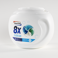 Penghilang bau noda kuat ramah lingkungan Sabun Laundry Pods 60 Pacs ramah kulit Biodegradable sekali pakai