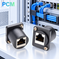 Coupleur CAT6 RJ45 D-Type à montage sur panneau, femelle-femelle, adaptateur de traversée Ethernet pour armoire de contrôle réseau industrielle, rack IT AV