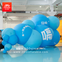Ballons publicitaires sphériques gonflables géants bleus lumineux imperméables sur mesure 360° pour événements