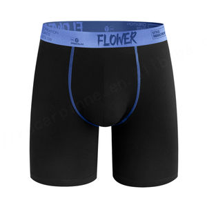 Calzoncillos bóxer de cintura media de LICRA elásticos de algodón para hombre, ropa interior larga sin vuelo para hombre, calzoncillos cortos - Product Image 2