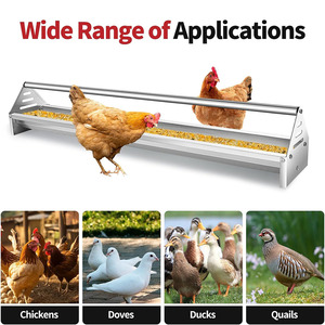 Mangeoire à poulet en <span class=keywords><strong>acier</strong></span> <span class=keywords><strong>galvanisé</strong></span> robuste avec barre transversale, mangeoire à volaille de grande capacité pour canards, oies, dindes, pigeons - Product Image 5